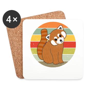 Red panda panda bear cute women men kids - Coasters (set of 4) - white - Front