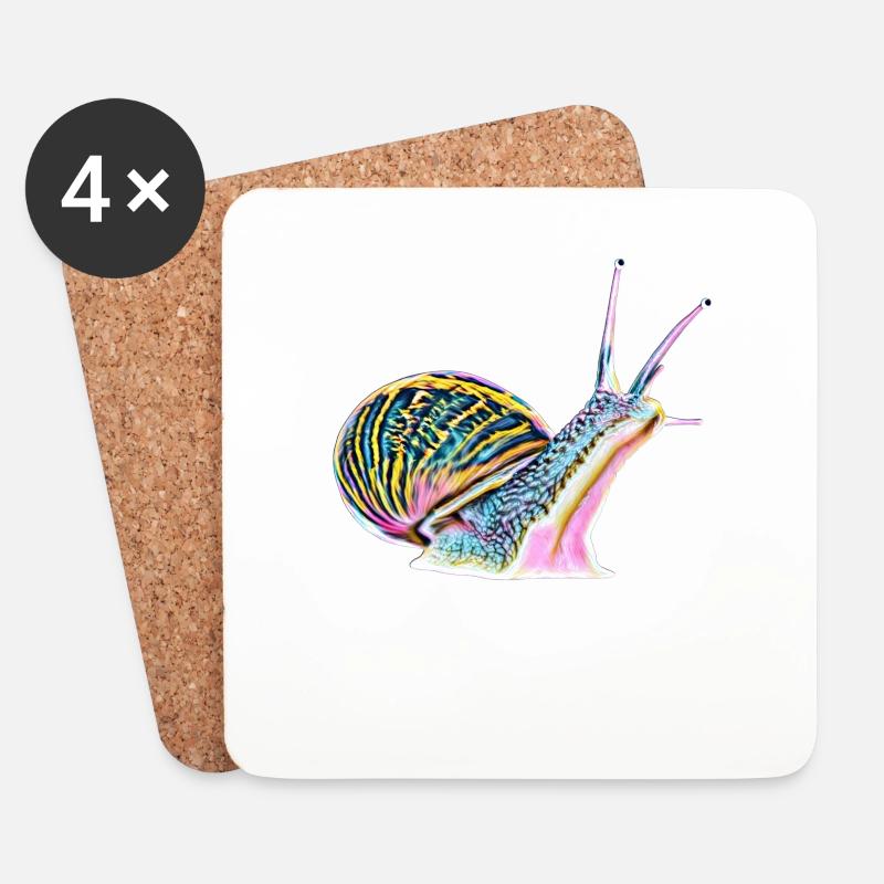 Schnecke - Untersetzer (4er-Set) - Weiß