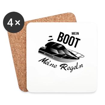 Mein boot meine Regeln Motorboot - Untersetzer (4er-Set) - Weiß - Vorne