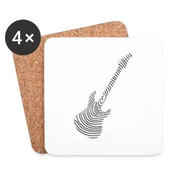 ADN guitare électrique - Dessous de verre (lot de 4) - blanc - Devant
