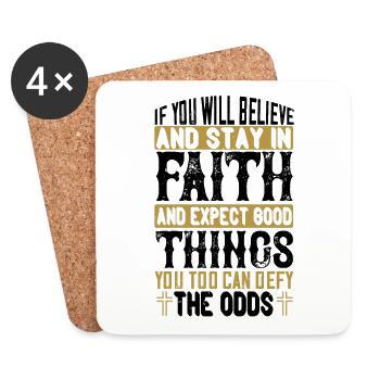 If you will believe and stay in faith - Untersetzer (4er-Set) - Weiß - Vorne