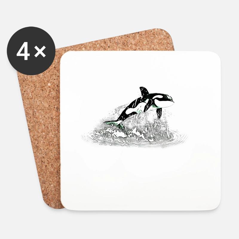 Orca - Untersetzer (4er-Set) - Weiß