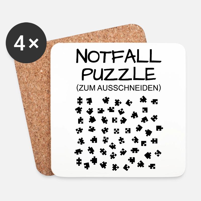 Notfall Puzzle Puzzlespiele Lustig Geschenk - Untersetzer (4er-Set) - Weiß