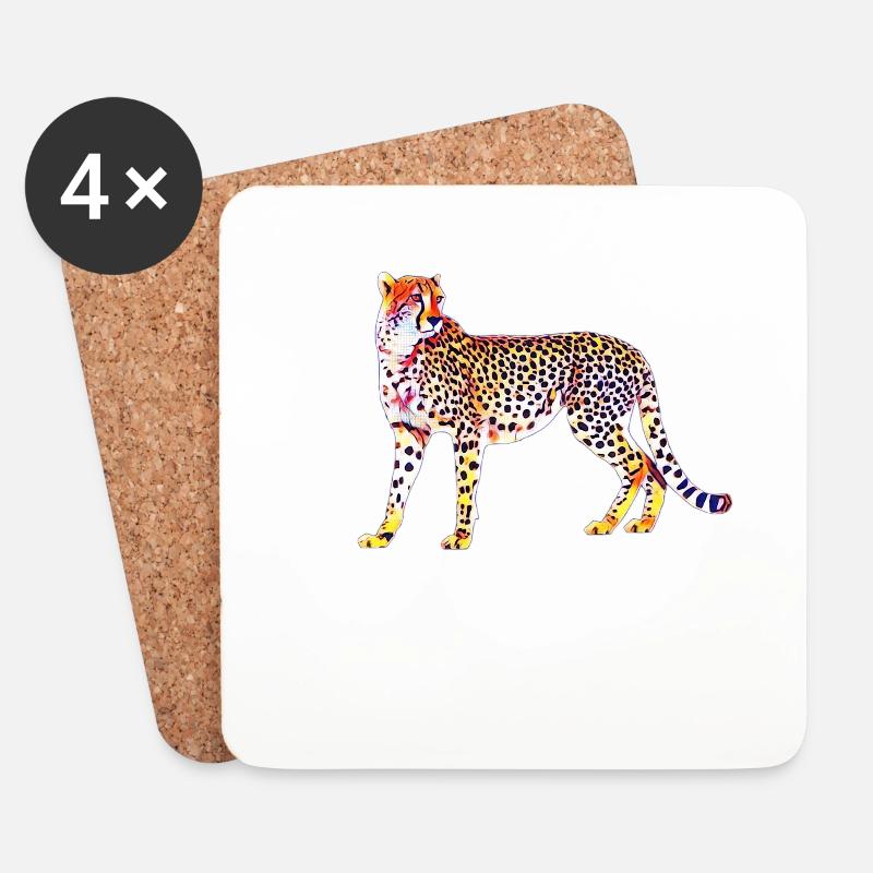 Gepard - Untersetzer (4er-Set) - Weiß