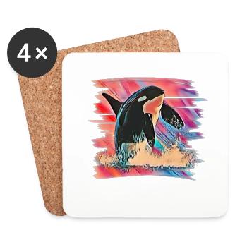 Orca - Untersetzer (4er-Set) - Weiß - Vorne
