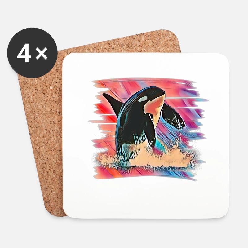 Orca - Untersetzer (4er-Set) - Weiß
