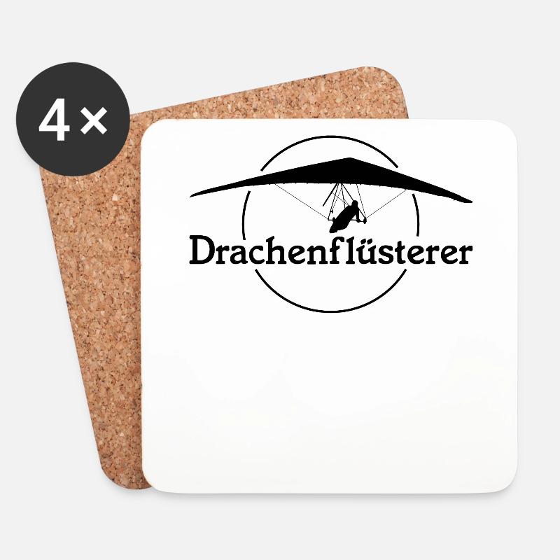 Drachenfliegen Drachenflieger Hängegleiter - Untersetzer (4er-Set) - Weiß