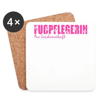 Fußpflege Pediküre Podologe Nagelstudio Geschenk - Untersetzer (4er-Set) - Weiß - Vorne