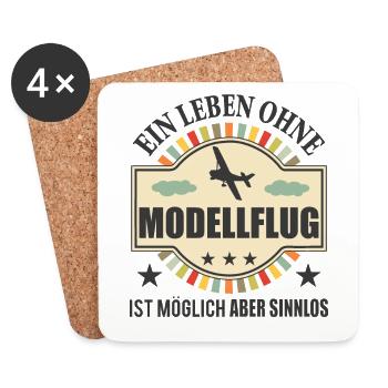 Modellflug Lustiger Spruch Modellbauer Geschenk - Untersetzer (4er-Set) - Weiß - Vorne