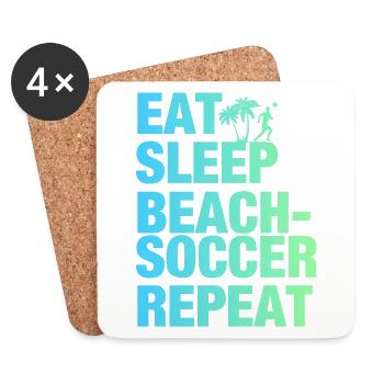 Beach Soccer Beach Soccer Sport Gift - Coasters (set of 4) - white - Front
