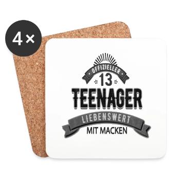 13. Geburtstag Teenager Geschenk - Untersetzer (4er-Set) - Weiß - Vorne