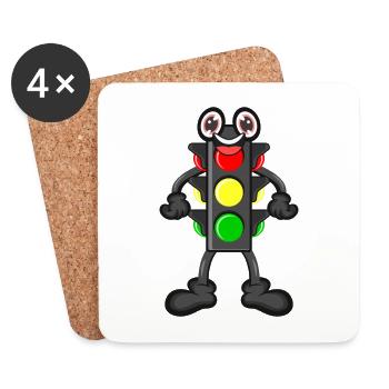Ampel Führerschein - Untersetzer (4er-Set) - Weiß - Vorne