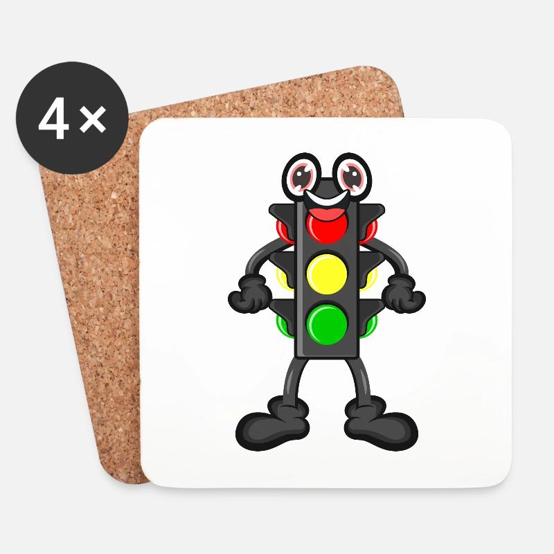 Ampel Führerschein - Untersetzer (4er-Set) - Weiß