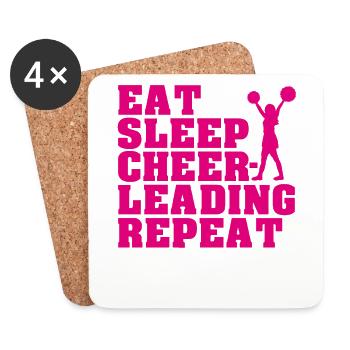 Cheerleading Cheerleader Spruch Geschenk Frauen - Untersetzer (4er-Set) - Weiß - Vorne