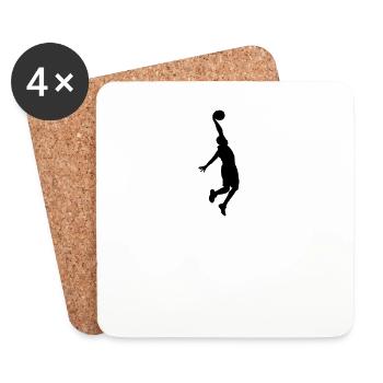 Basketball player gift ideas silhouette - Coasters (set of 4) - white - Front