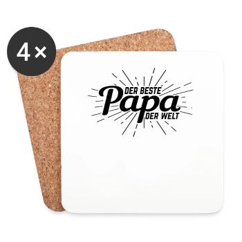 Familie Papa der Beste - Untersetzer (4er-Set) - Weiß - Vorne