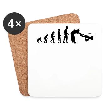Billard Evolution Lustig Billardspieler Geschenk - Untersetzer (4er-Set) - Weiß - Vorne