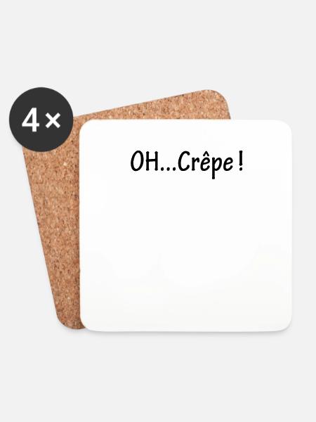 oh crepe oh mist oh scheiße - Untersetzer (4er-Set) - Weiß