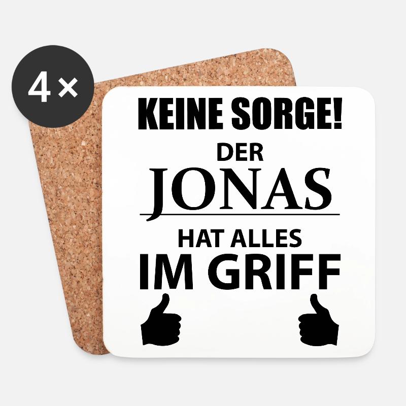 Jonas Vorname Geschenk Cooler Spruch Namenstag - Untersetzer (4er-Set) - Weiß