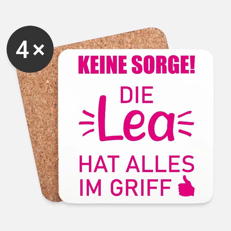 Lea Vorname Geschenk Cooler Spruch Namenstag - Untersetzer (4er-Set) - Weiß