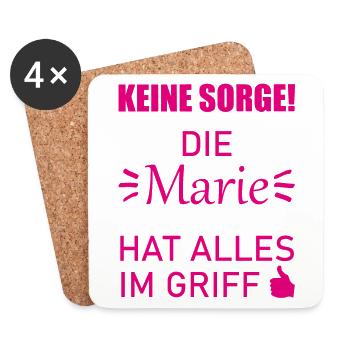 Marie Vorname Geschenk Cooler Spruch Namenstag - Untersetzer (4er-Set) - Weiß - Vorne