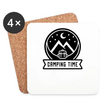 Temps de camping - Dessous de verre (lot de 4) - blanc - Devant