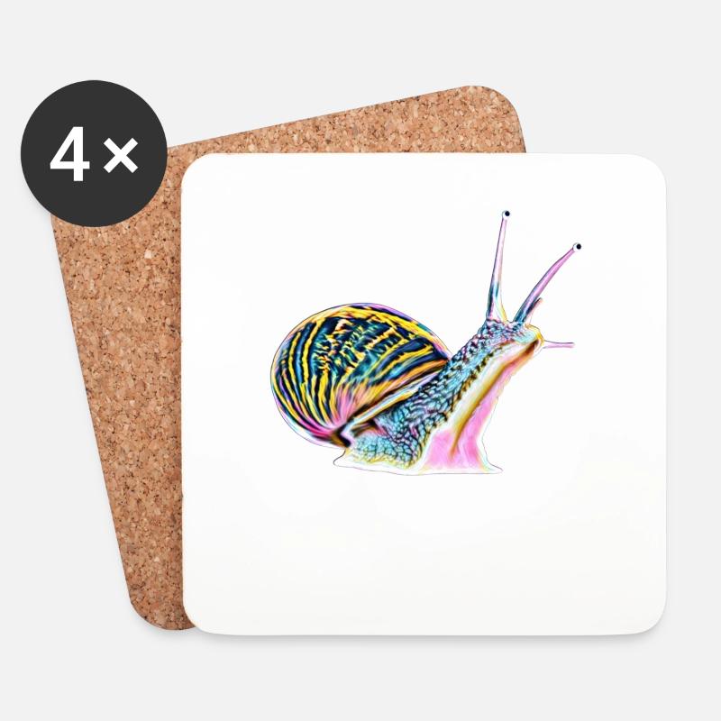 Schnecke - Untersetzer (4er-Set) - Weiß