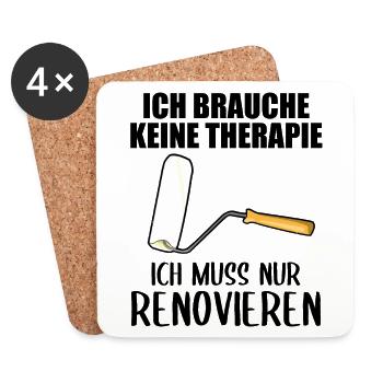 Renovieren Renovierung Lustiger Spruch Geschenk - Untersetzer (4er-Set) - Weiß - Vorne