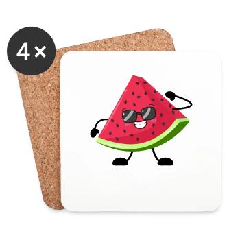 Watermelon - Coasters (set of 4) - white - Front