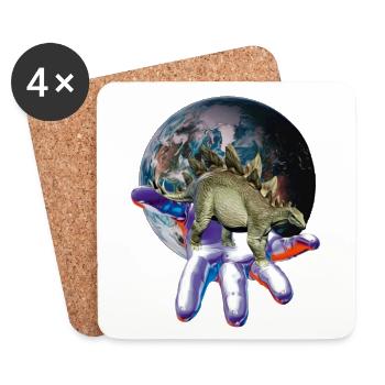 Stegosaurus - Untersetzer (4er-Set) - Weiß - Vorne