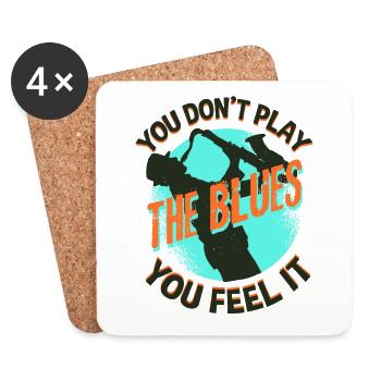 Blues Saxofon - Untersetzer (4er-Set) - Weiß - Vorne