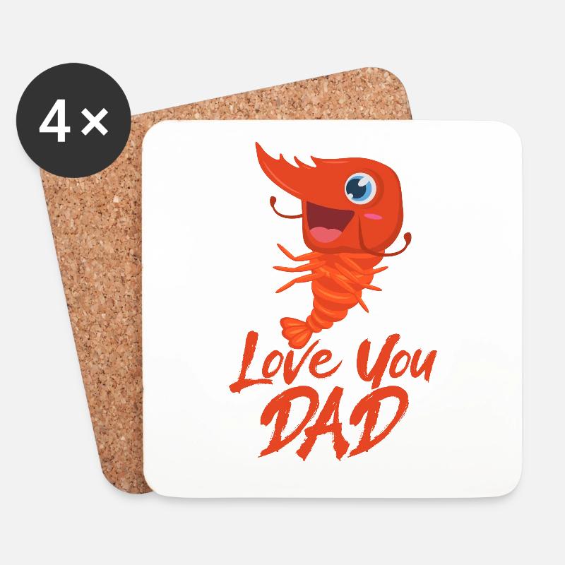 Hab dich lieb Papa - Untersetzer (4er-Set) - Weiß