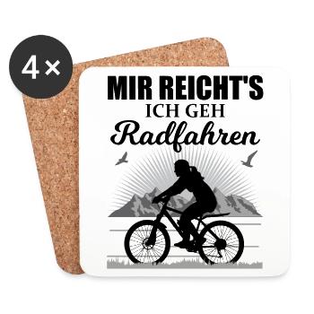 Radfahrerin Rad Fahren Lustiger Spruch Geschenk - Untersetzer (4er-Set) - Weiß - Vorne