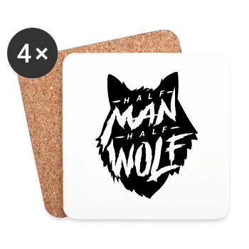 wolf - Coasters (set of 4) - white - Front