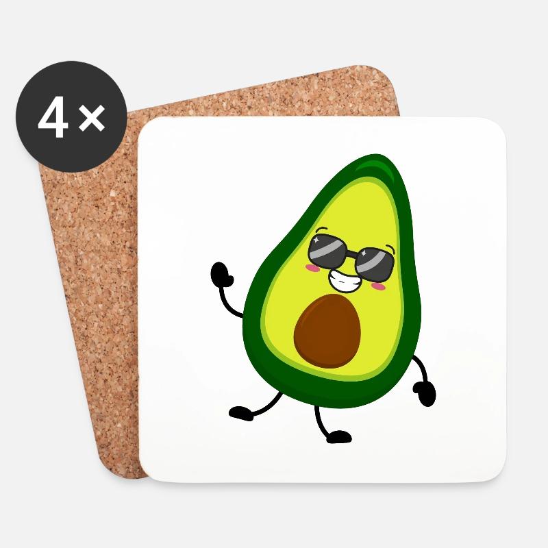 Avocado - Untersetzer (4er-Set) - Weiß