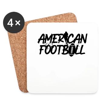 Football américain - Dessous de verre (lot de 4) - blanc - Devant