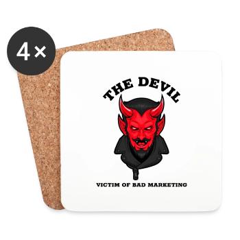 THE DEVIL - VICTIM OF BAD MARKETING - Coasters (set of 4) - white - Front