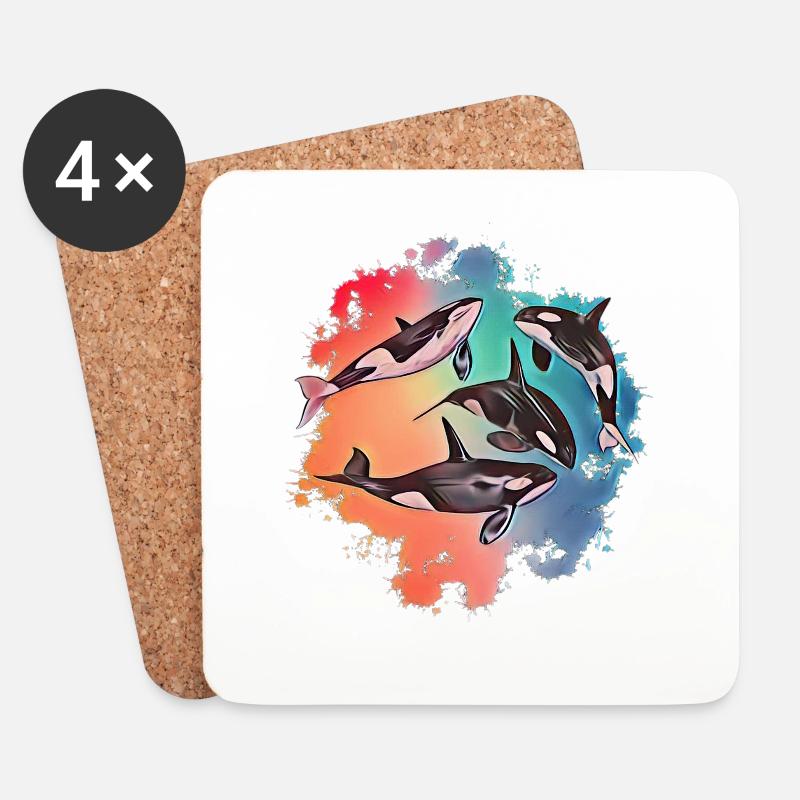 Orca - Untersetzer (4er-Set) - Weiß