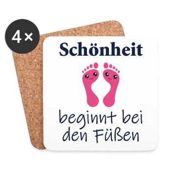Fußpflege Pediküre Podologe Nagelstudio Geschenk - Untersetzer (4er-Set) - Weiß - Vorne