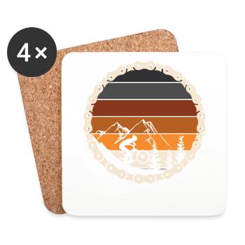 Mountain biking bike and MTB gift - Coasters (set of 4) - white - Front