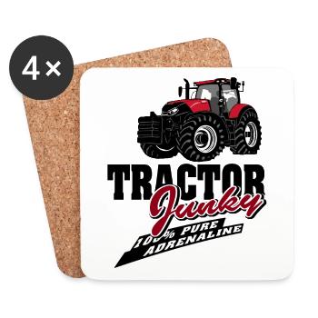tractor - tractor - farmer - farmer - Coasters (set of 4) - white - Front