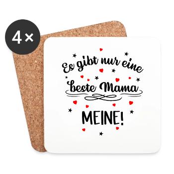 There is only one best mom - Coasters (set of 4) - white - Front
