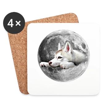 Wolf - Untersetzer (4er-Set) - Weiß - Vorne
