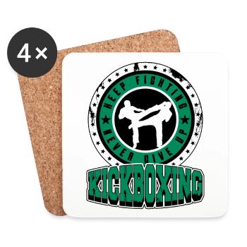 Kickboxing Kick Boxing Vintage Gift Idea - Coasters (set of 4) - white - Front