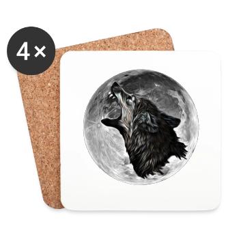 Wolf - Untersetzer (4er-Set) - Weiß - Vorne