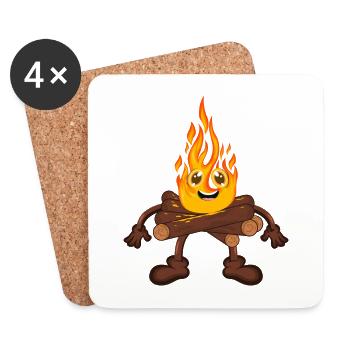 Feu de camp Feu - Dessous de verre (lot de 4) - blanc - Devant