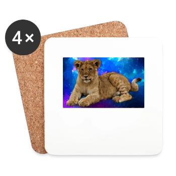 Lion Polygon - Coasters (set of 4) - white - Front