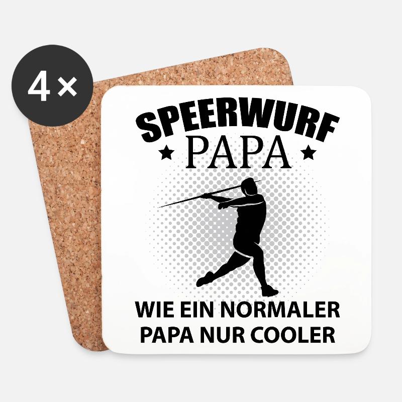 Speerwerfen Speerwurf Speerwerfer Papa Geschenk - Untersetzer (4er-Set) - Weiß