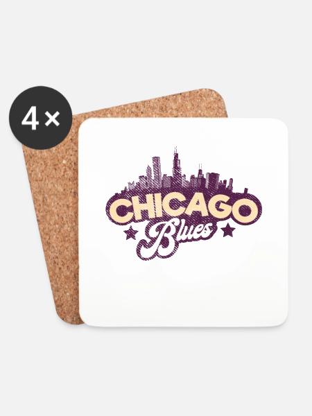 Chicago Blues Musik - Untersetzer (4er-Set) - Weiß
