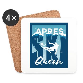 Ski Queen Ski Reine De Ski Cadeau - Dessous de verre (lot de 4) - blanc - Devant